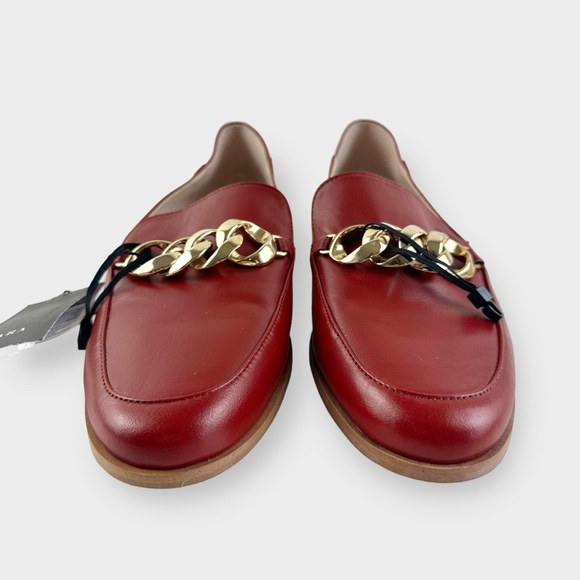 NWT Zara Gold Chain Leather Moccasin - Picture 7 of 12